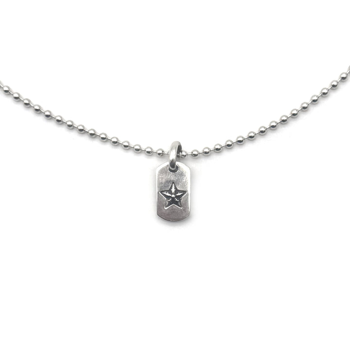 Chrome Hearts Silver Tiny Star Dogtag Necklace