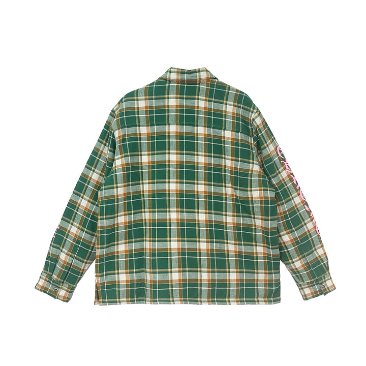 Chrome Hearts Quilted Padded Flannel Plaid Print Jacket