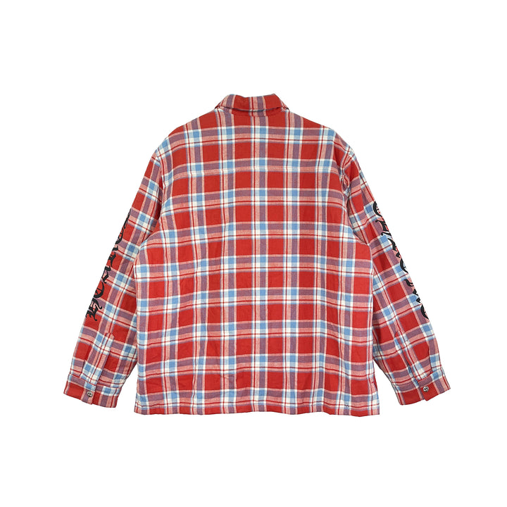 Chrome Hearts Printed-Sleeve Lined Plaid Jacket