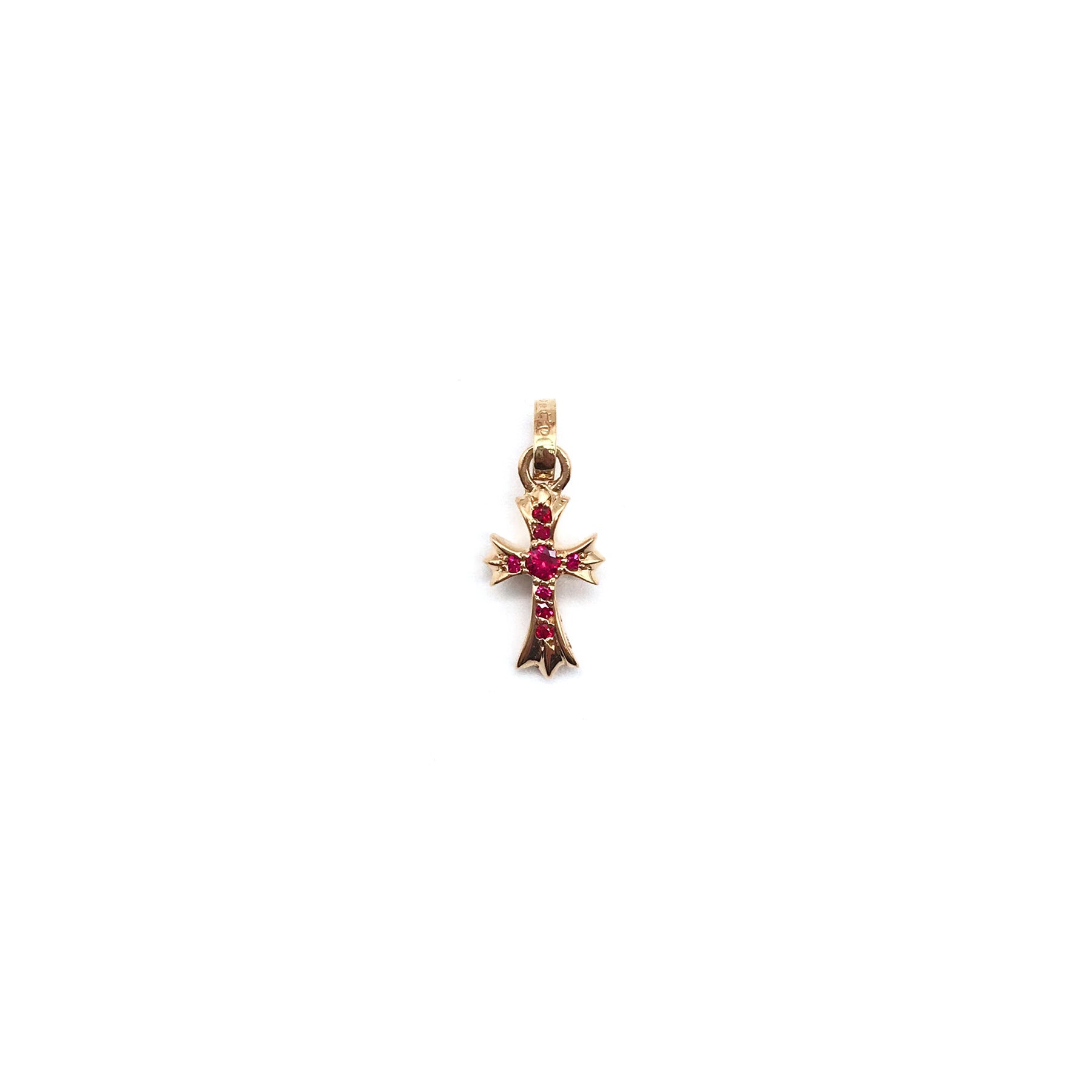 Chrome Hearts 22K Gold Ruby Babyfat Cross Pendant - SRM – SHENGLI