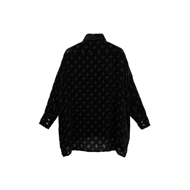 Chrome Hearts Velvet Tonal Monogram Cross Black Mahal Kita Shirt