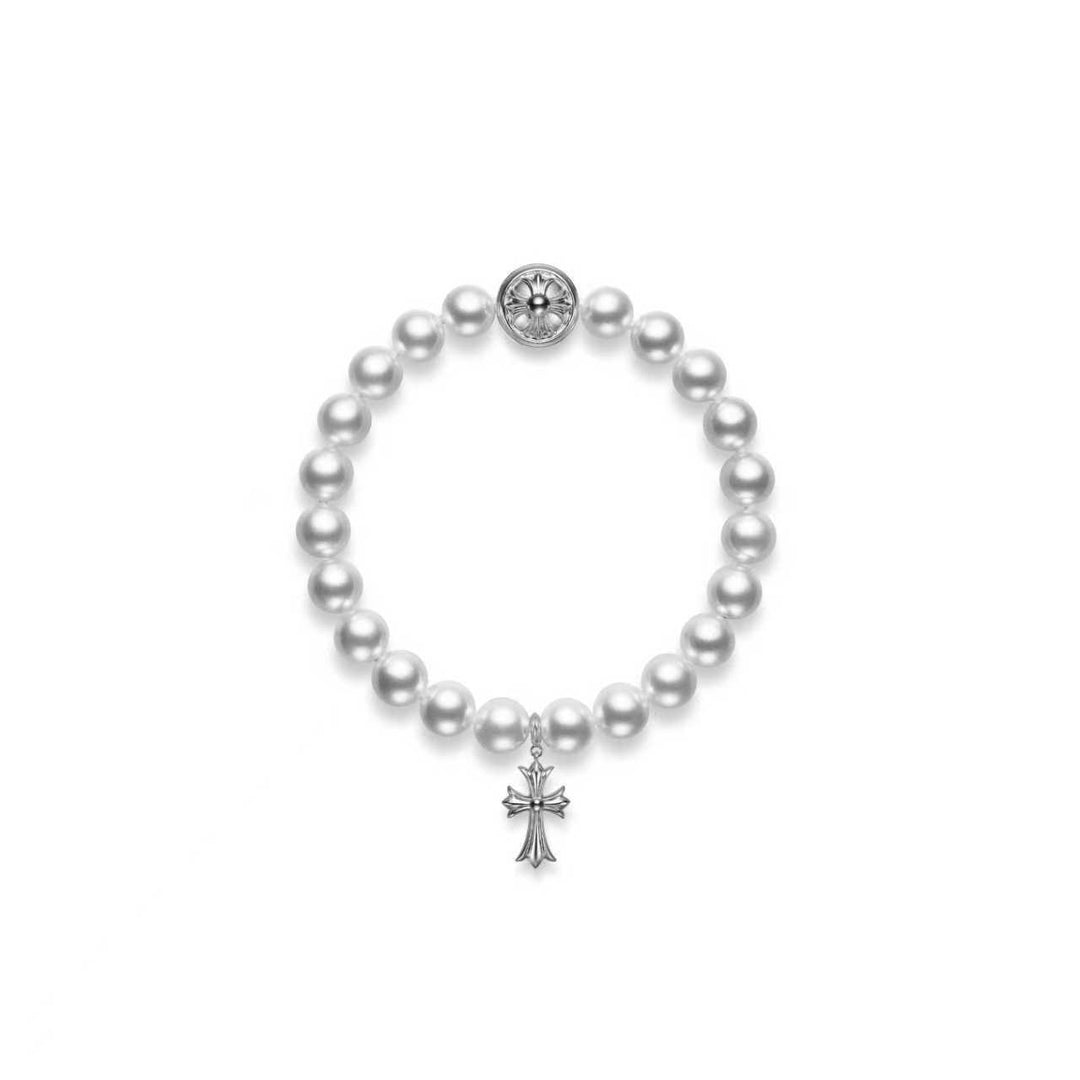 Chrome Hearts Mikimoto White Pearl Bracelet