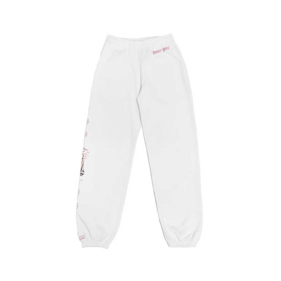 Chrome Hearts Deadly Doll Horseshoe White Sweatpants
