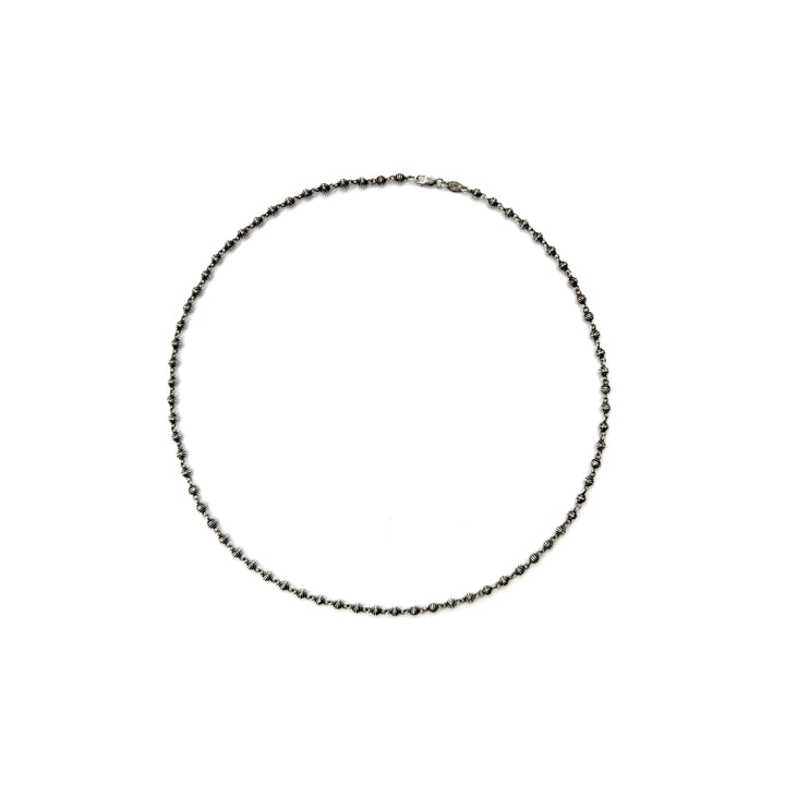 Chrome Hearts Silver Cross Ball Bead Chain Necklace