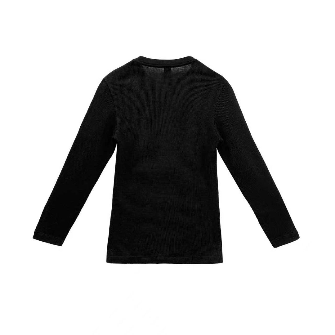 크롬하츠 CH 로고 와플 서멀 롱슬리브 헨리 셔츠