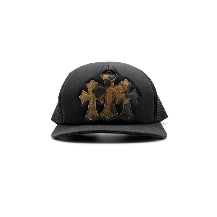 Chrome Hearts Camouflage Triple Cross Leather Patch Baseball Cap