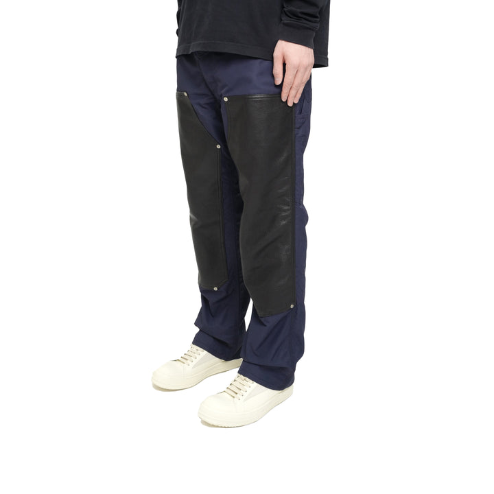 Chrome Hearts Navy Leather Double Knee Carpenter Pants