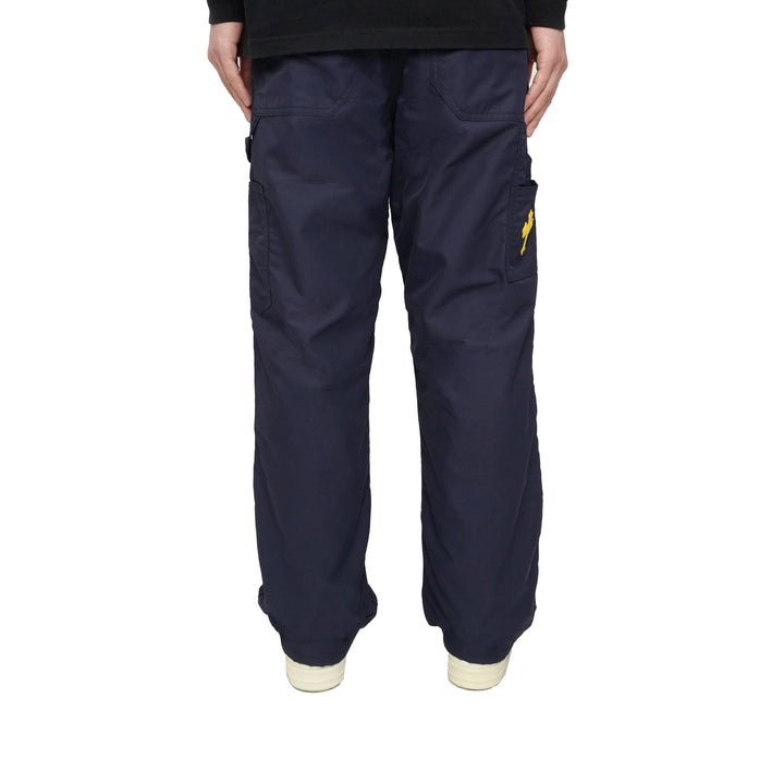 Chrome Hearts Navy Leather Double Knee Carpenter Pants