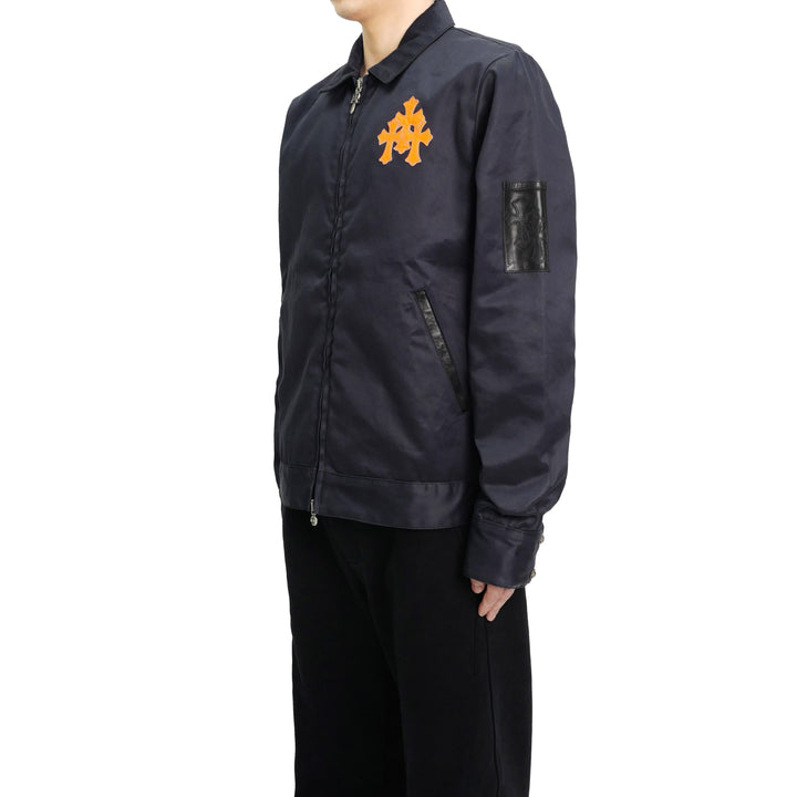 Chrome Hearts F&F Orange Triple Cross Nylon Navy Zip Up Jacket