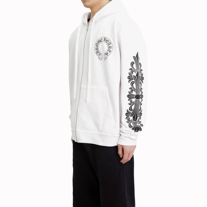 Chrome Hearts バックホースシュー フローラルスリーブ ジップパーカー