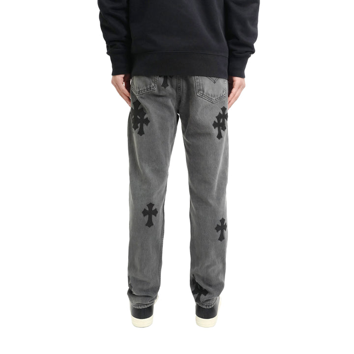 Chrome Hearts Levi's 501 Black Cross Patch Grey Jeans