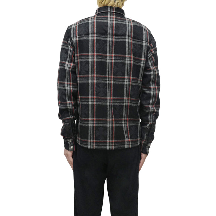 Chrome Hearts Gas Station Plaid Cashmere Cross Patch Shirt