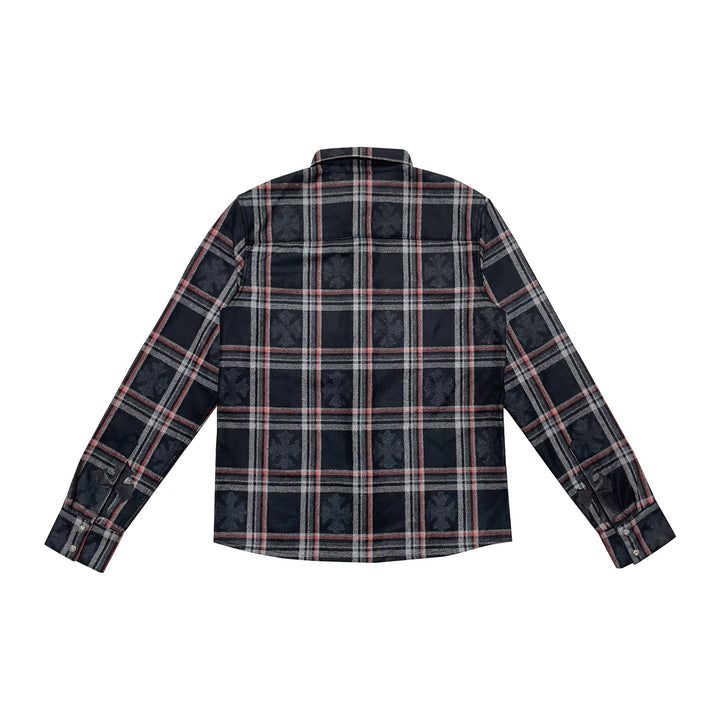 Chrome Hearts Gas Station Plaid Cashmere Cross Patch Shirt