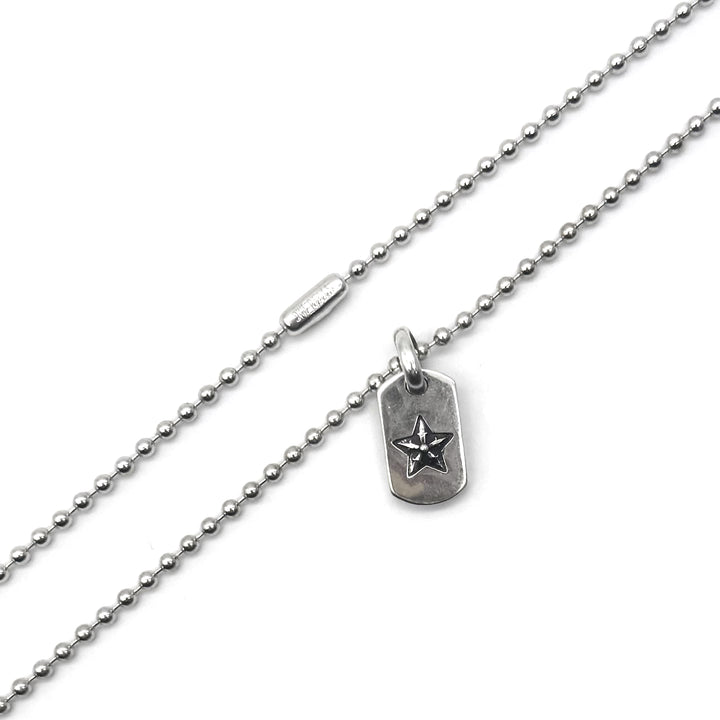 Chrome Hearts Silver Tiny Star Dogtag Necklace