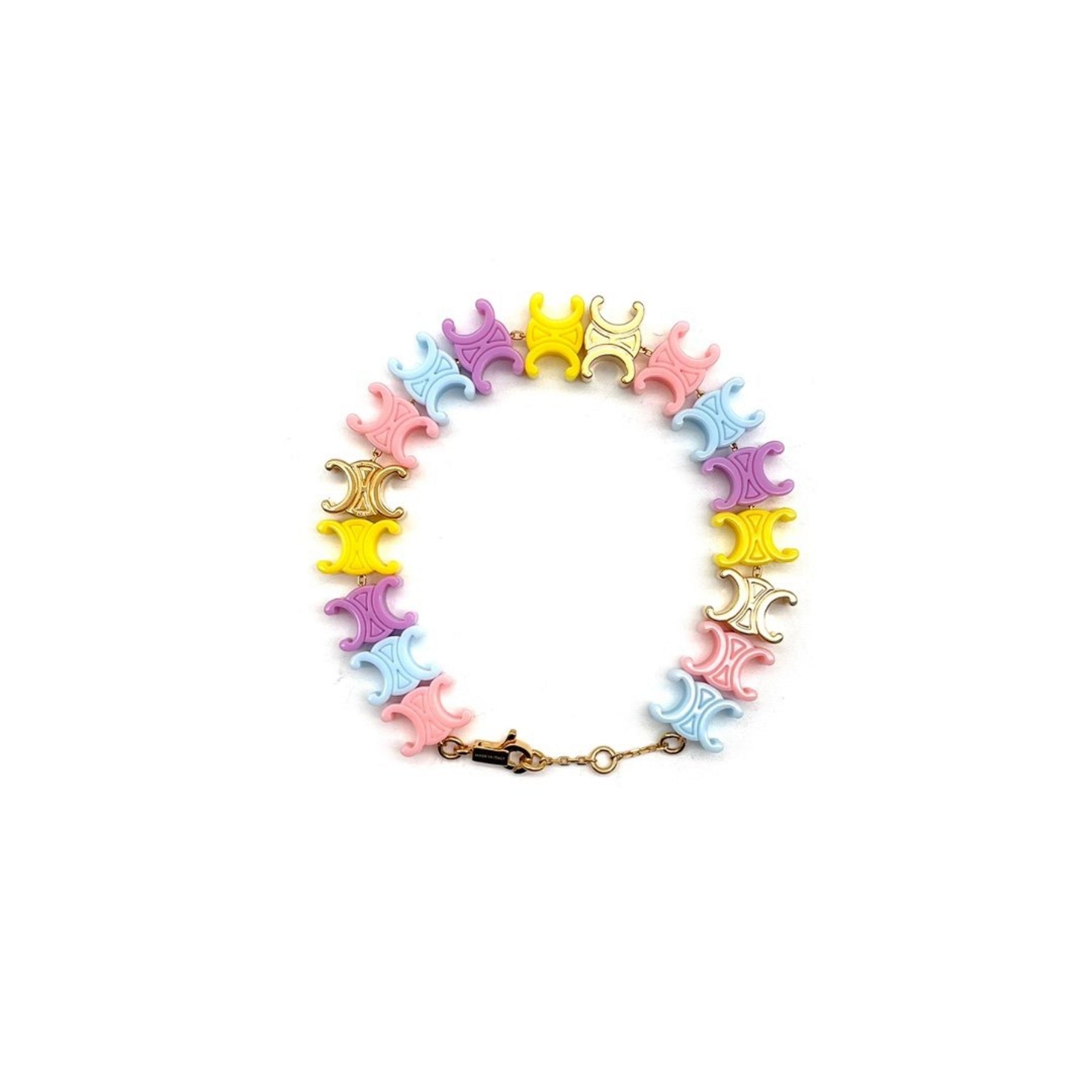 Celine Macaron Colored Arc de Triomphe Logo Bracelet - SRM