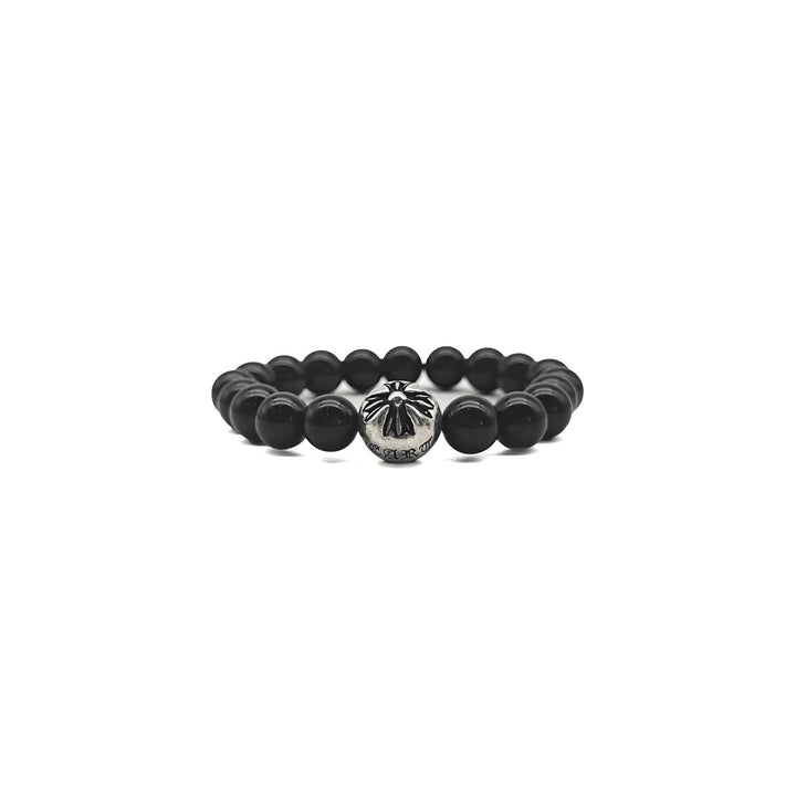 Chrome Hearts 10mm Single Silver Bead Cross Bracelet - SHENGLI ROAD MARKET