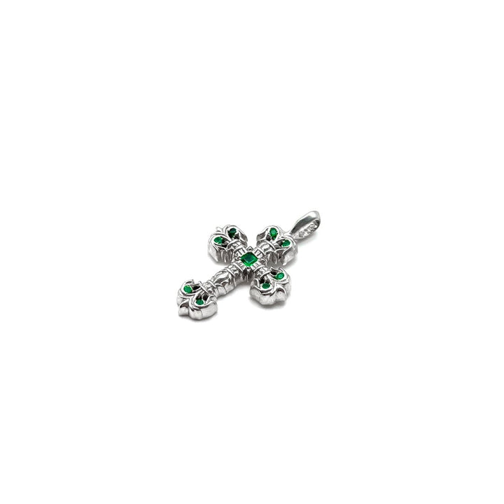 Chrome Hearts 18K White Gold Emerald Filigree Charm Pendant - SHENGLI ROAD MARKET