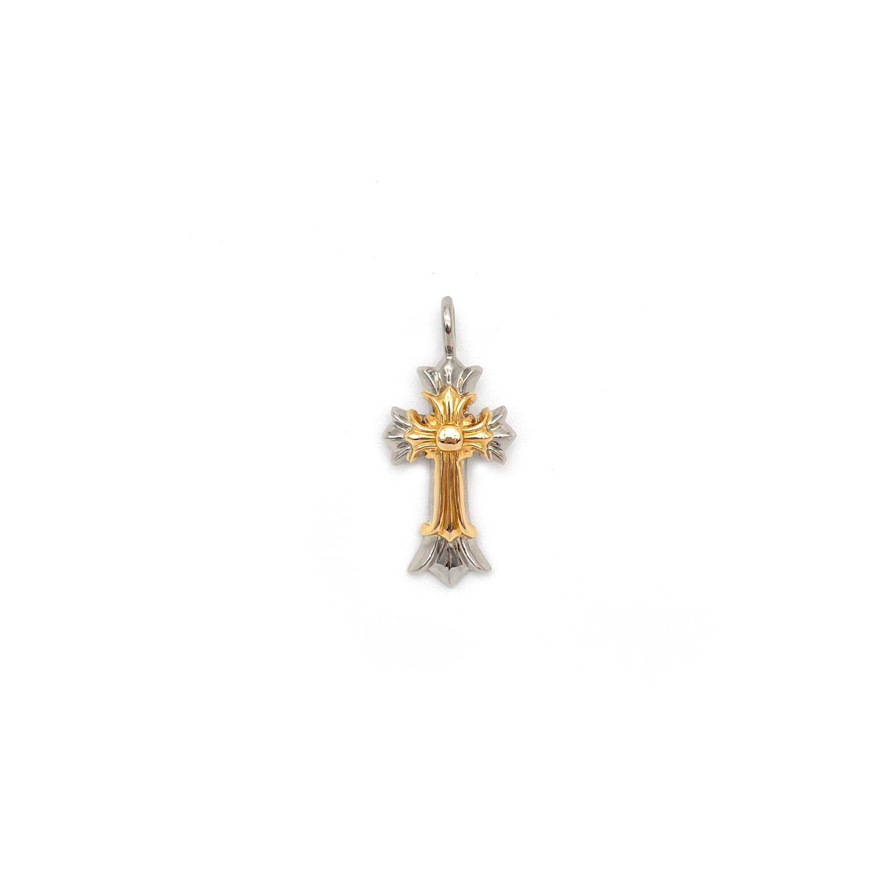 Chrome Hearts 18K&22K Gold Double Cross Charm Pendant - SRM