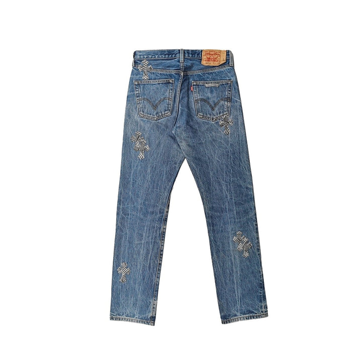 Chrome Hearts 1of1 Checkered Cross Patch Jeans - SHENGLI ROAD MARKET
