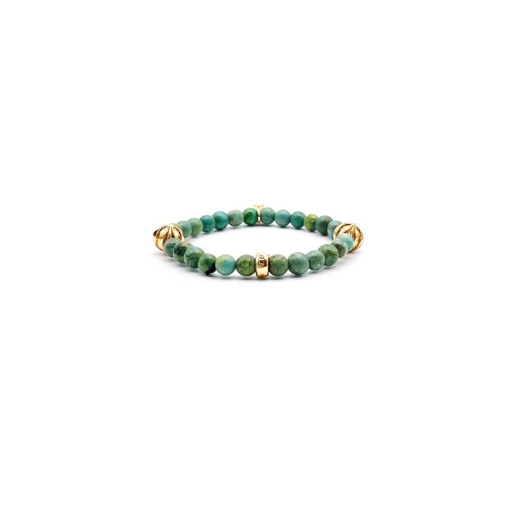 Chrome Hearts 22K Gold Cross Turquoise Beaded Bracelet - SHENGLI ROAD MARKET