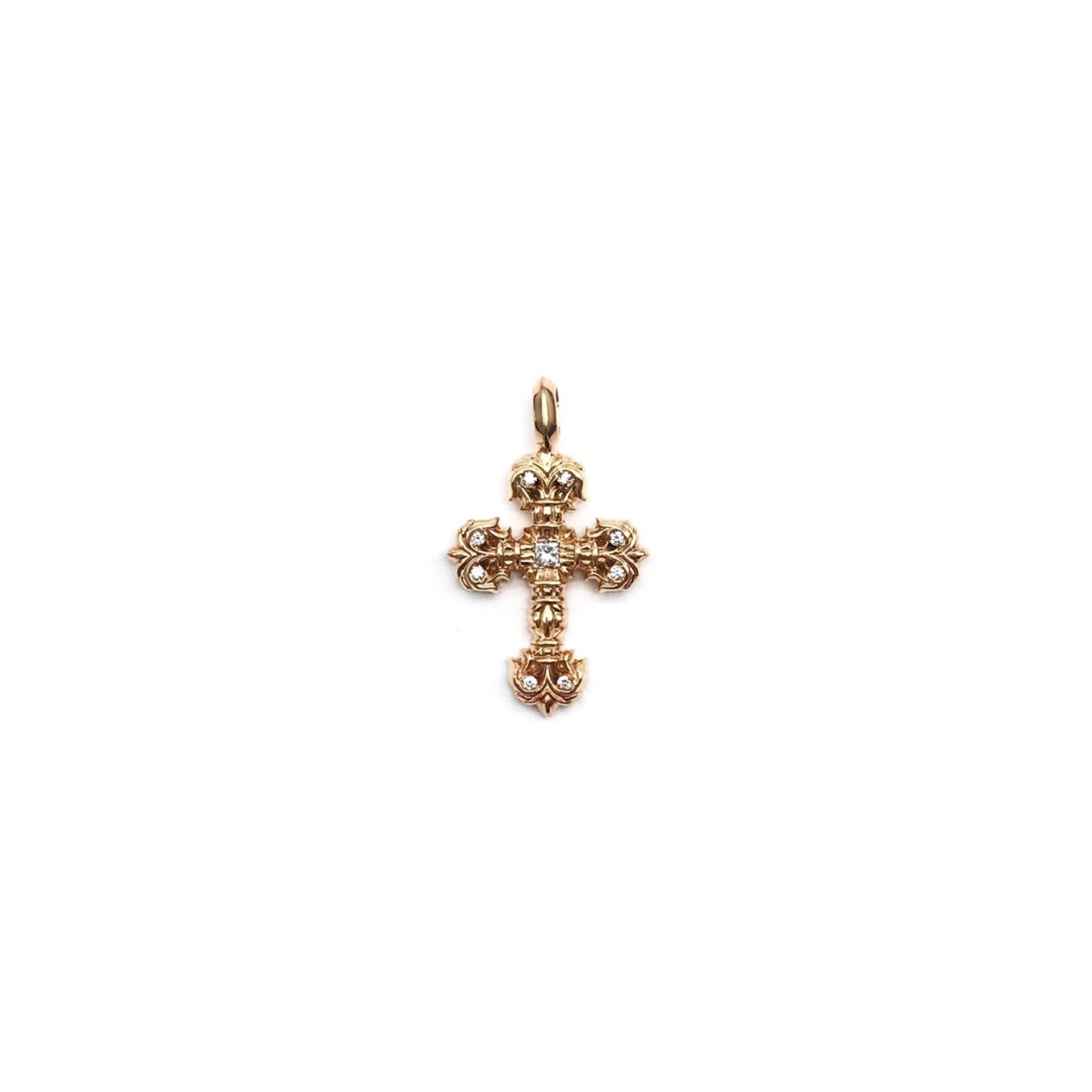 Chrome Hearts 22K Gold Diamonds Filigree Cross Pendant – SHENGLI