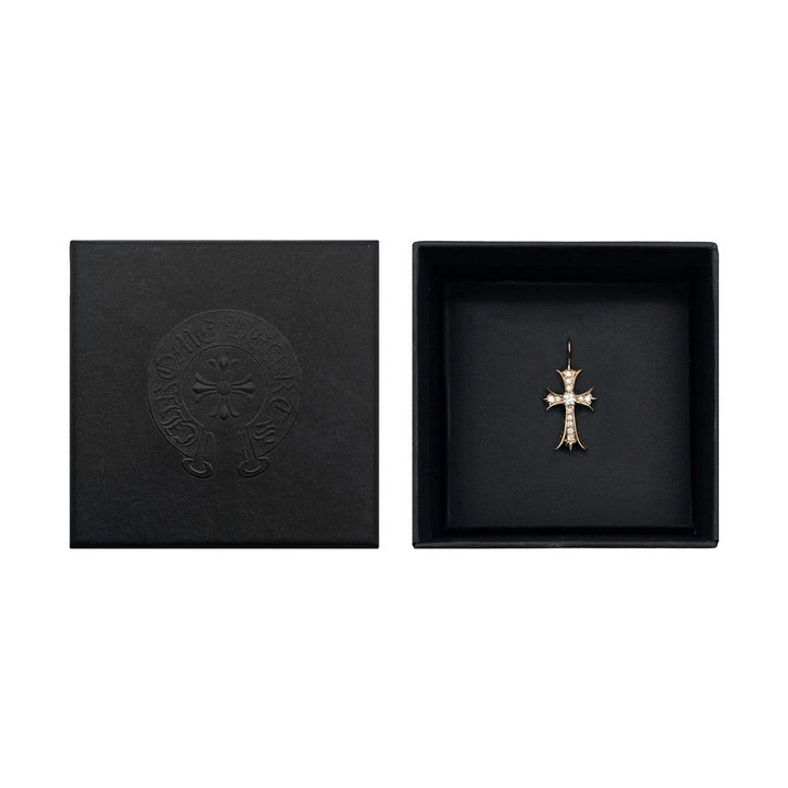 Chrome Hearts 22K Gold Diamonds Tiny Cross Charm Pendant - SHENGLI ROAD MARKET