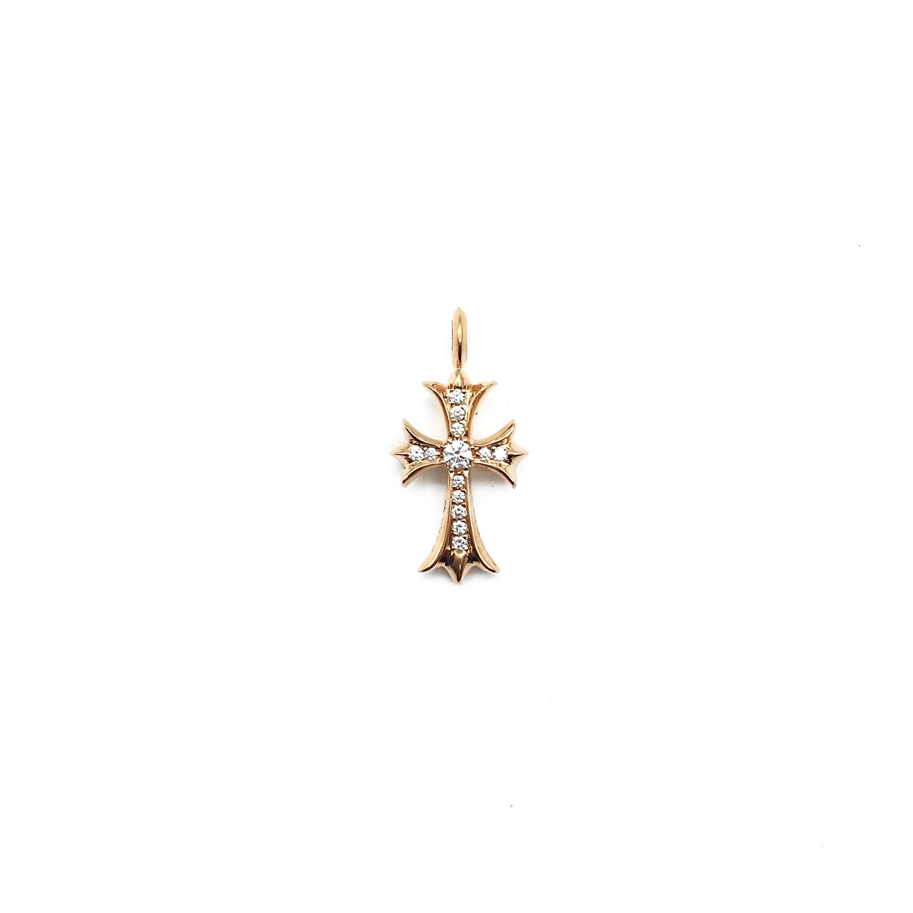 CHROME HEARTS ゴールド 22k Chrome Hearts 22K Gold Diamonds Tiny Cross Charm Pendant - SRM