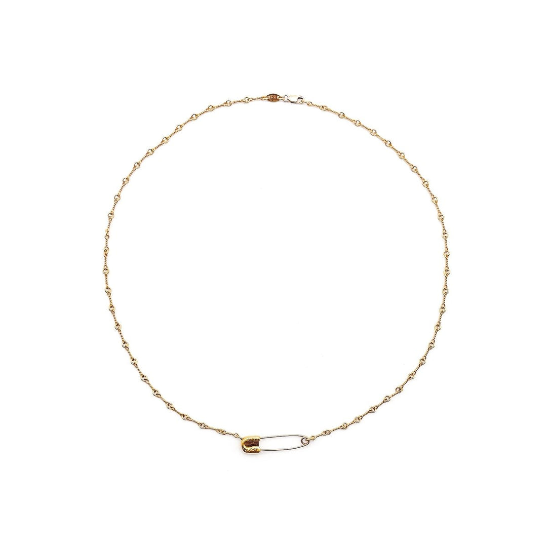 Chrome Hearts 22K Gold Emerald Pin Safety Necklace - SHENGLI ROAD MARKET