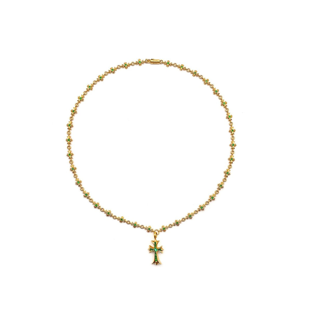 Chrome Hearts 22K Gold Emerald Tiny E Necklace - SHENGLI ROAD MARKET