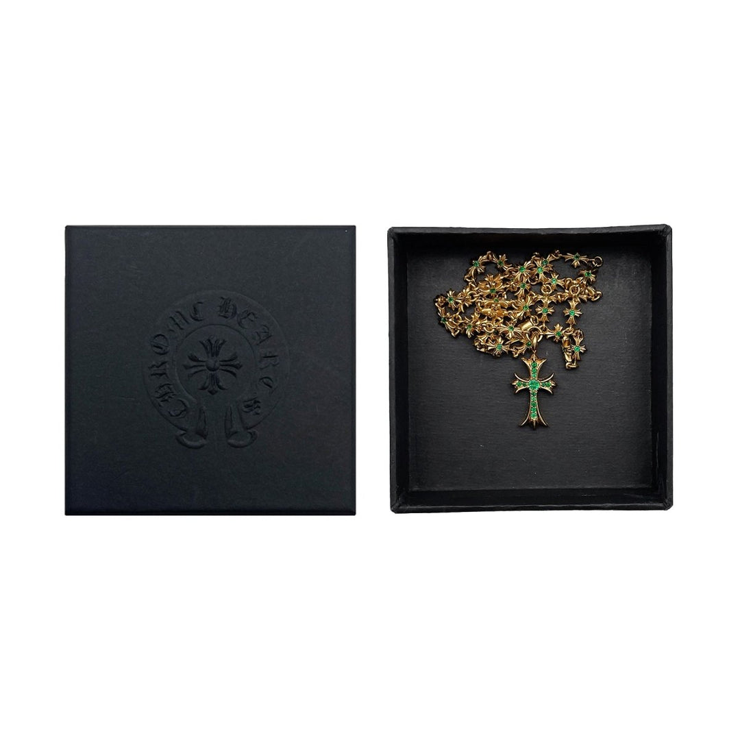Chrome Hearts 22K Gold Emerald Tiny E Necklace - SHENGLI ROAD MARKET