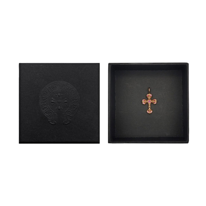 Chrome Hearts 22K Gold Pink Nine - Saph Filigree Cross Charm Pendant - SHENGLI ROAD MARKET