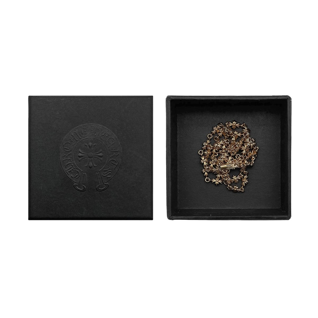 Chrome Hearts 22K Gold Tiny E Cross Necklace - SHENGLI ROAD MARKET