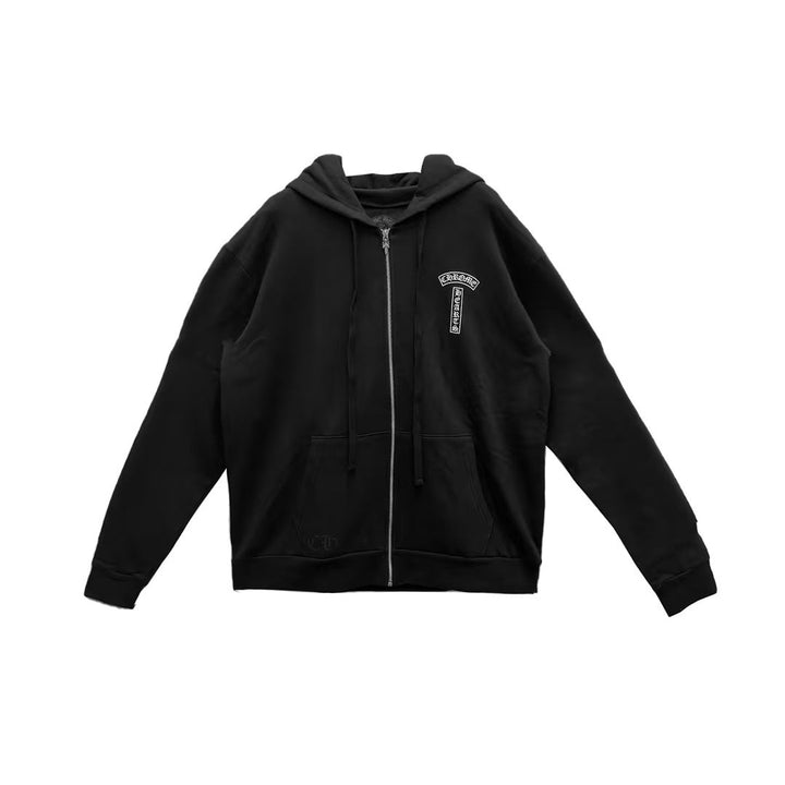 Chrome Hearts Back USA Script Logo Zip Up Hoodie - SHENGLI ROAD MARKET
