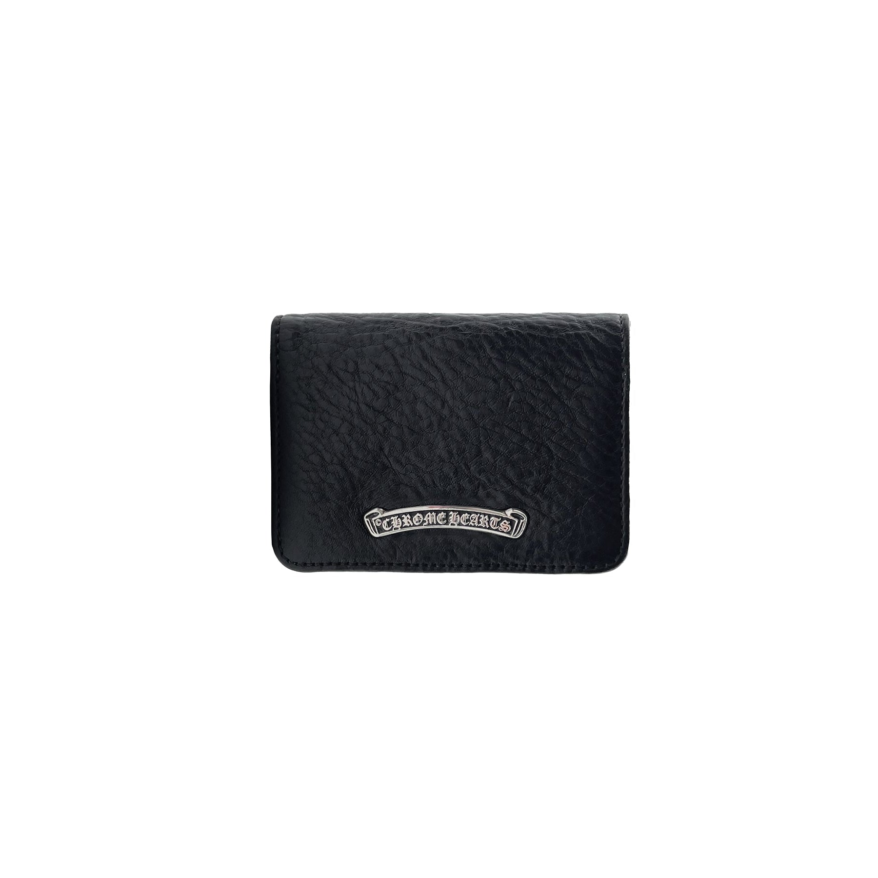 Chrome Hearts Black Silver Scroll Label Folded Cardholder - SRM