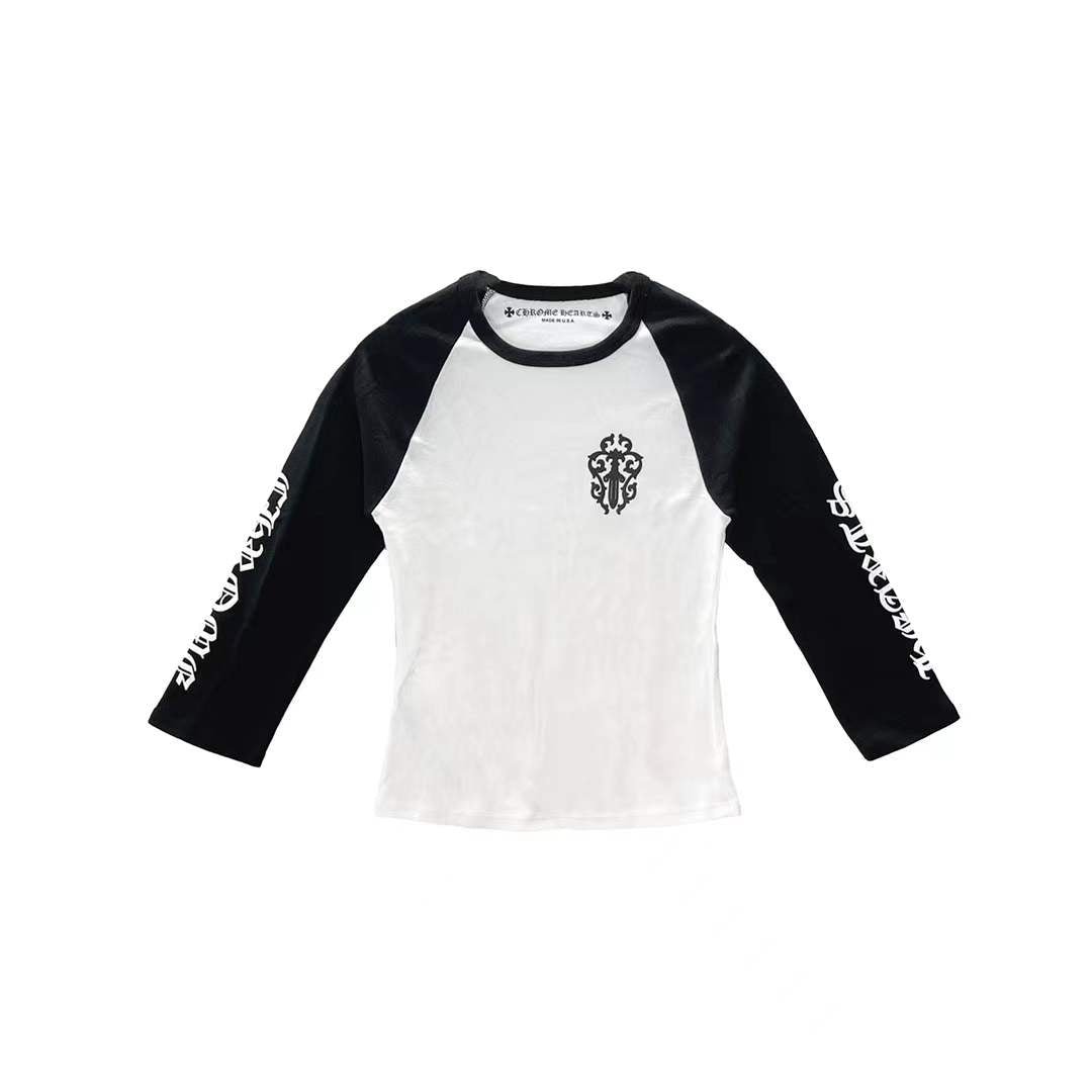 送料無料♪【CHROME HEARTS】VINE DAGGER BASEBALL SHIRT Vine Dagger Baseball Shirt 