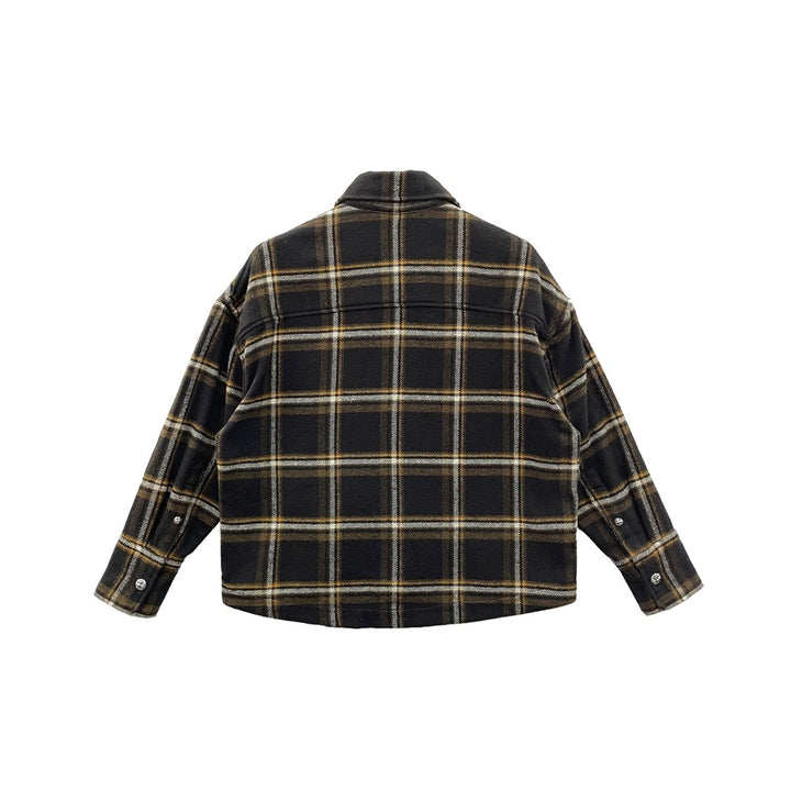 Chrome Hearts Black & Yellow Plaid Cropped Cargo Shirt - SHENGLI ROAD MARKET