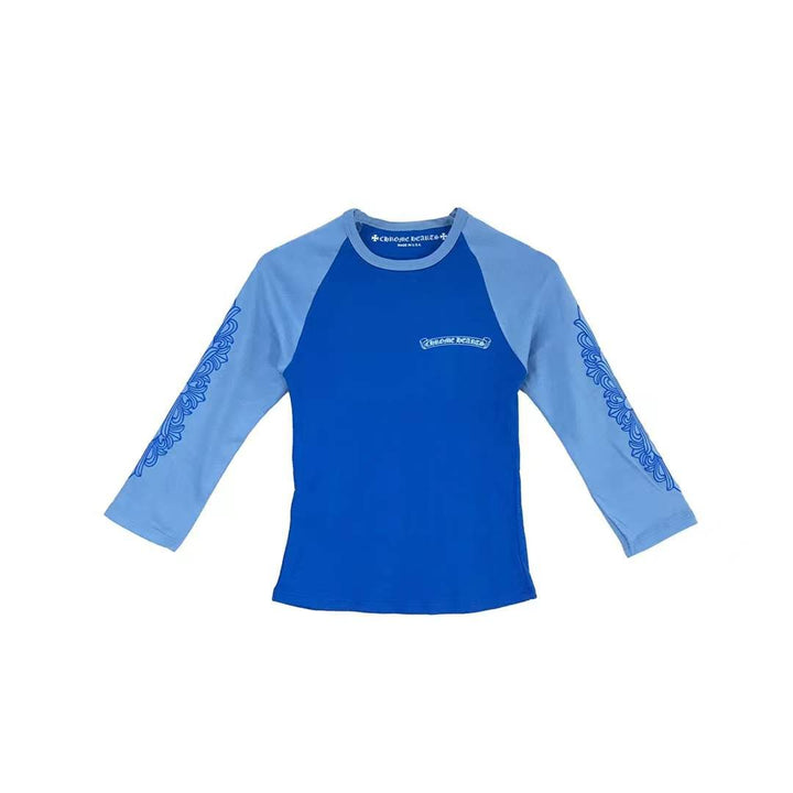 Chrome Hearts Blue Floral Long Mid Sleeve Babyshirt - SHENGLI ROAD MARKET