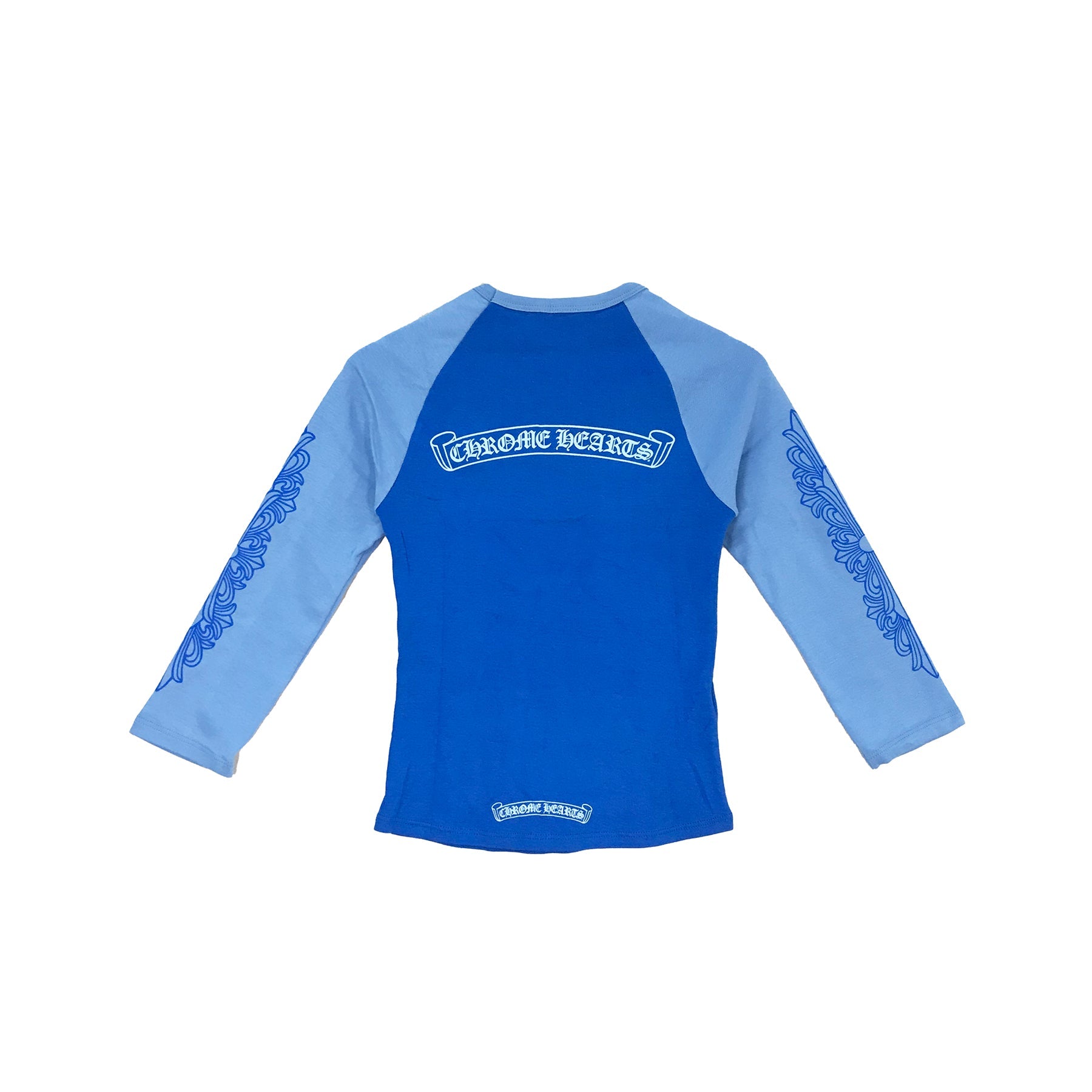 Chrome Hearts Blue Floral Long Mid Sleeve Babytee