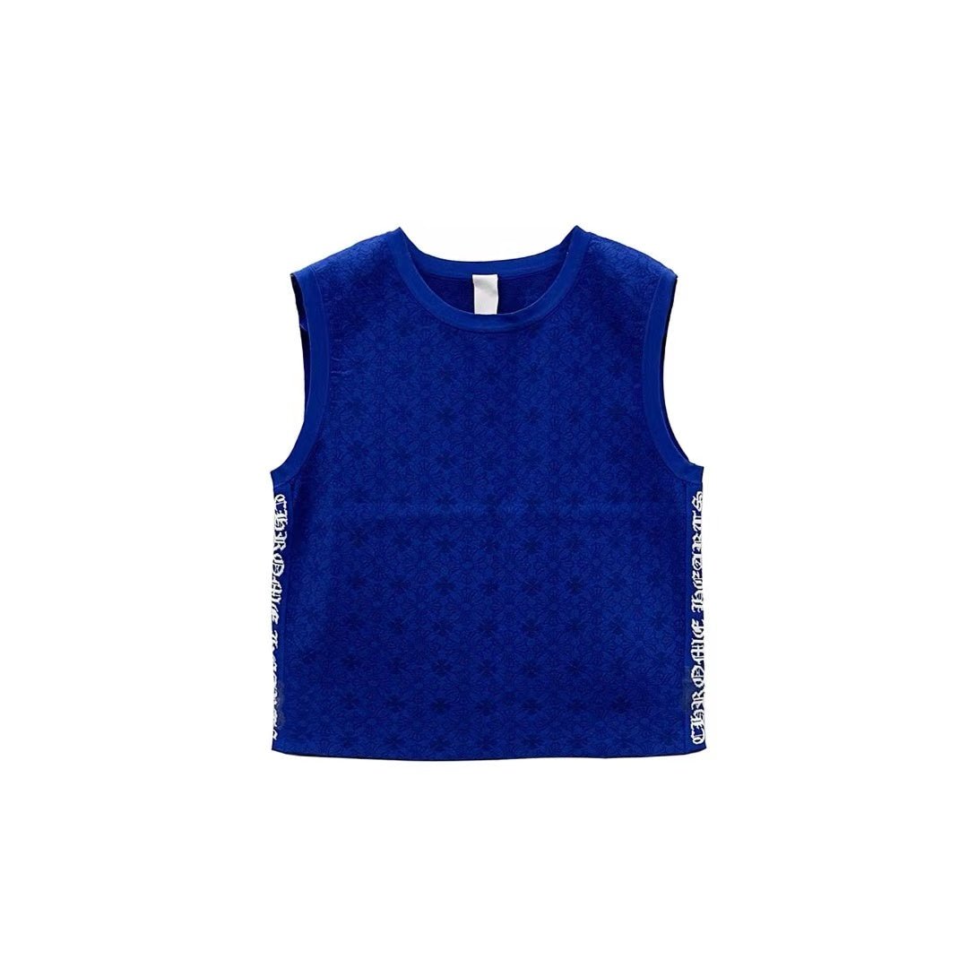 Chrome Hearts Blue Tonal Monogram Knit Tank Top