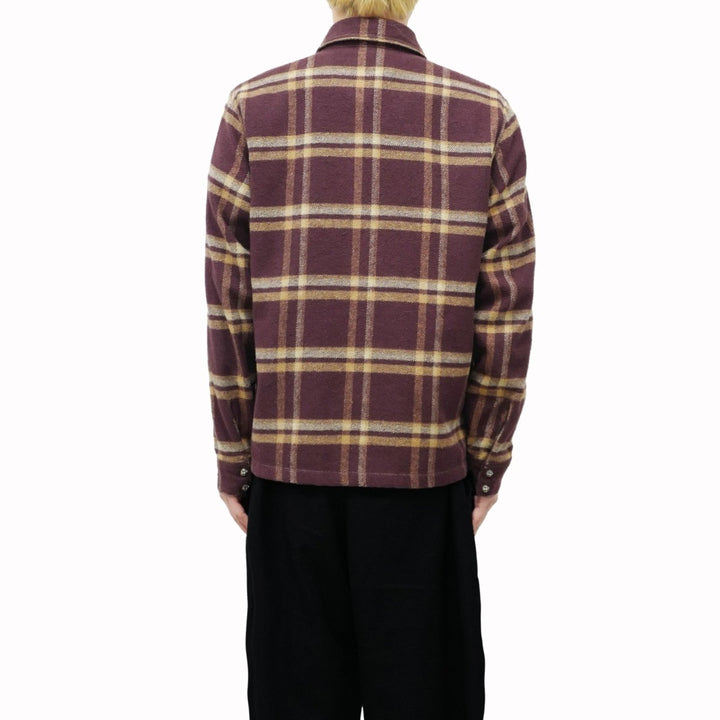 Chrome Hearts Burgundy Work Dog Flannel Shirt - SHENGLI ROAD MARKET