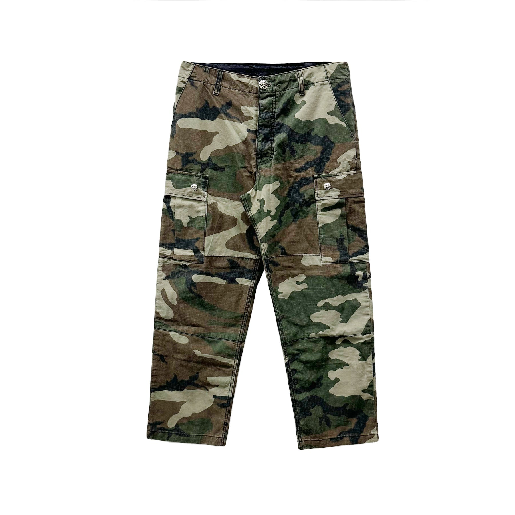 Chrome Hearts Camouflage Silver Button Cargo Pants - SRM – SHENGLI