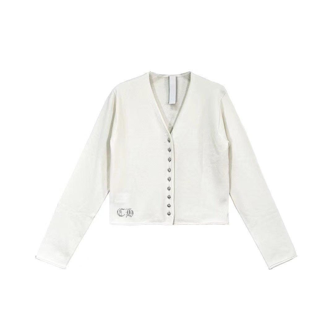 トップス Chrome Hearts Chrome Hearts Plus Cross All Over Print Zip Up Hoodie White