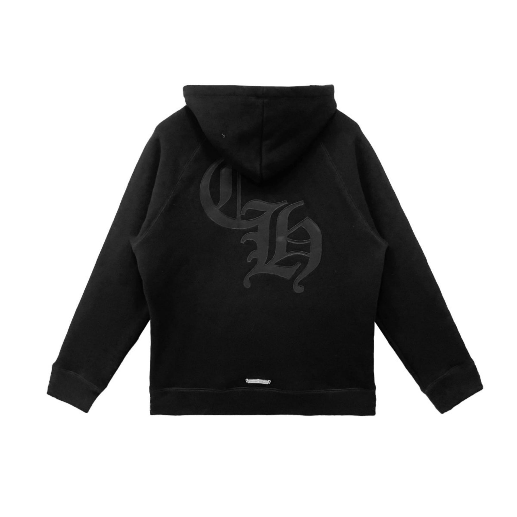 Chrome Hearts CH Logo Cross Leather Patch Black Pullover Hoodie