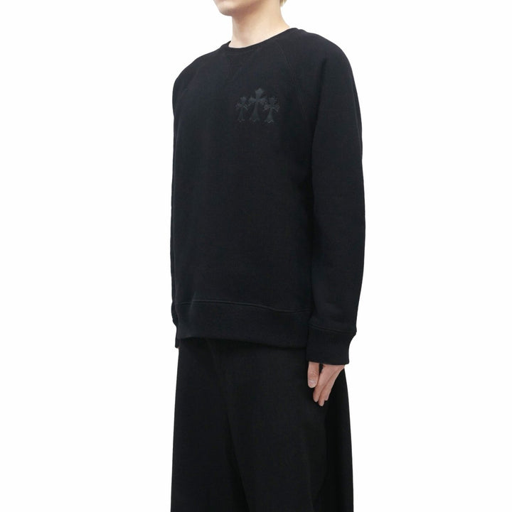 Chrome Hearts CH Logo Cross Leather Patch Black Sweatshirt - SHENGLI ROAD MARKET