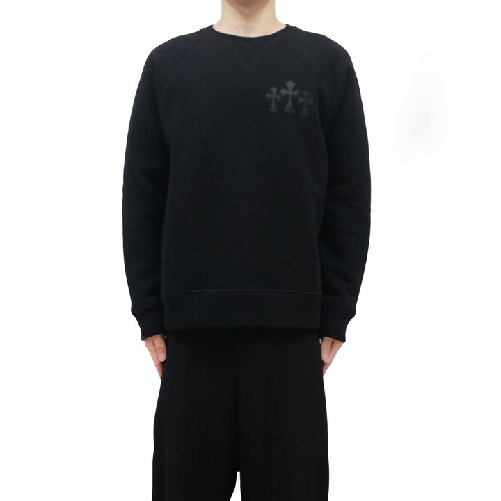 Chrome Hearts CH Logo Cross Leather Patch Black Sweatshirt - SHENGLI ROAD MARKET