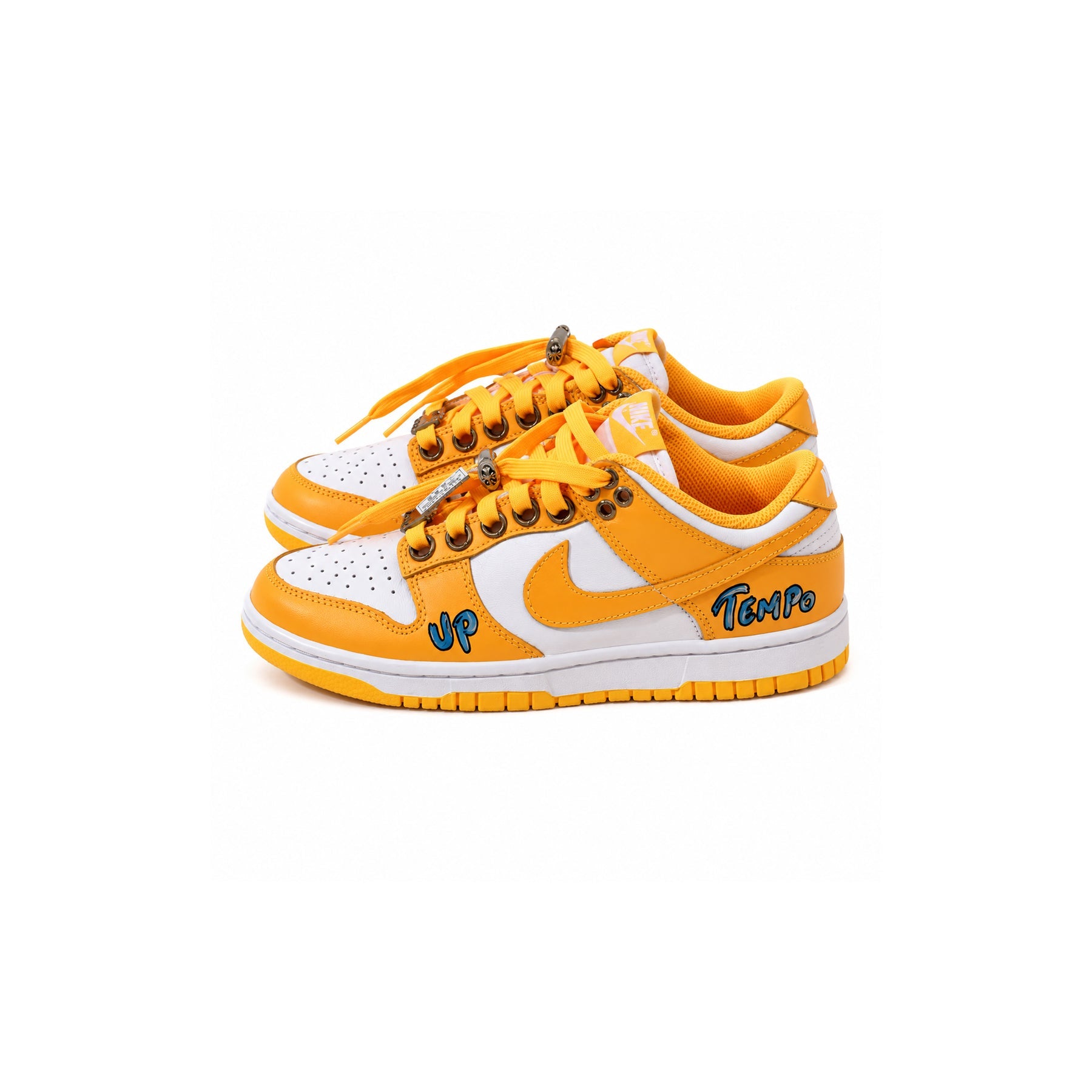 Chrome Hearts Custom Nike Dunk Low Yellow&White Graffiti Sneakers