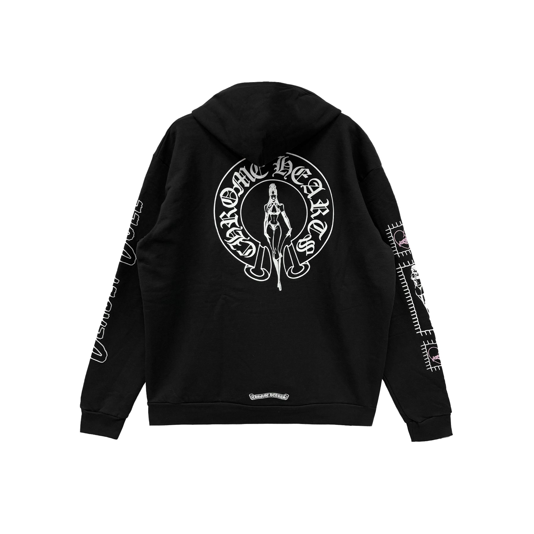 Chrome Hearts Deadly Doll Pink Dagger Logo Zip Up Hoodie - SRM