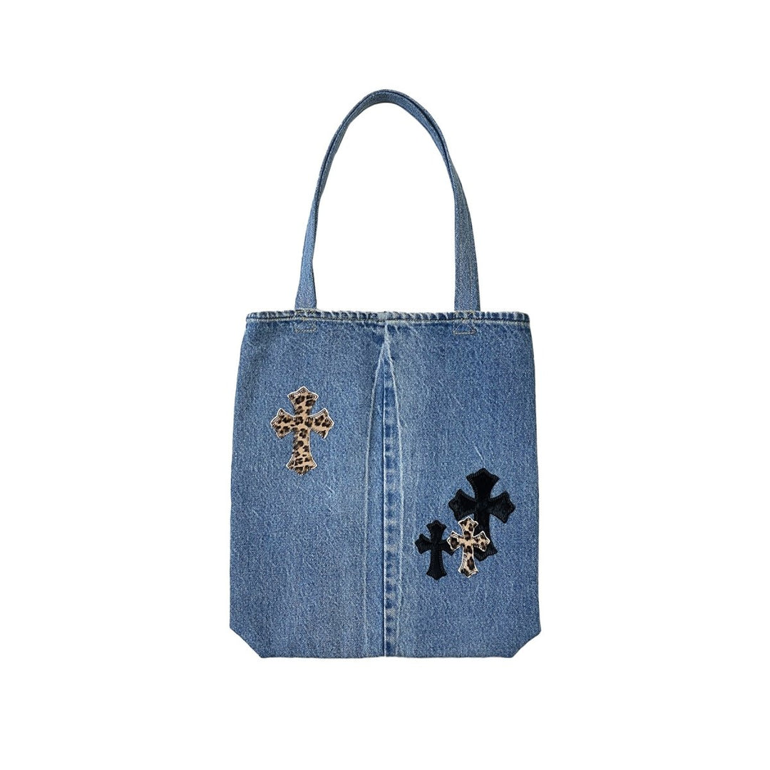 Chrome Hearts Denim Cross Patch Tote Bag - SHENGLI ROAD MARKET