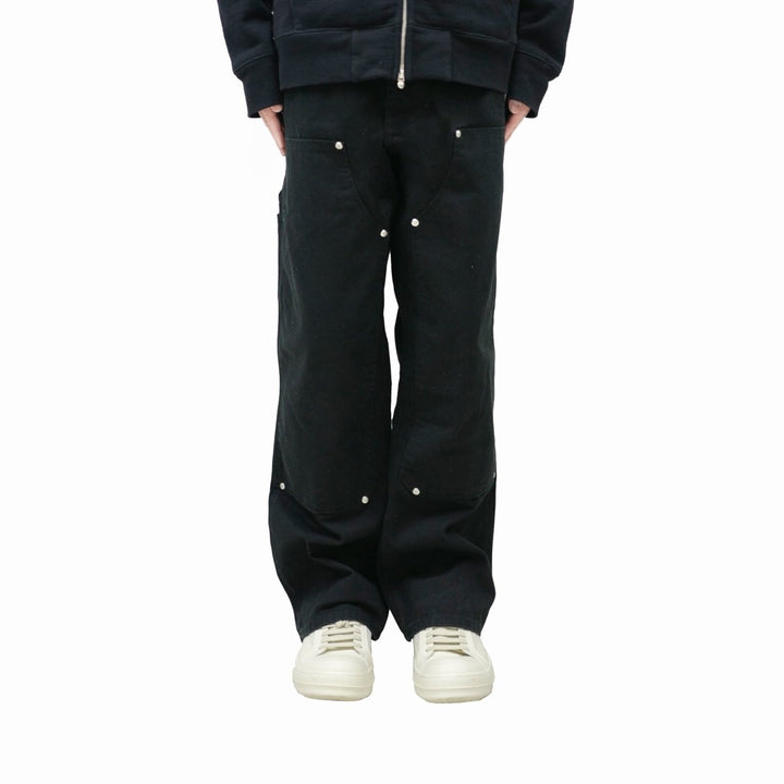 Chrome Hearts Double Knee Carpenter Black Canvas Pants - SHENGLI ROAD MARKET