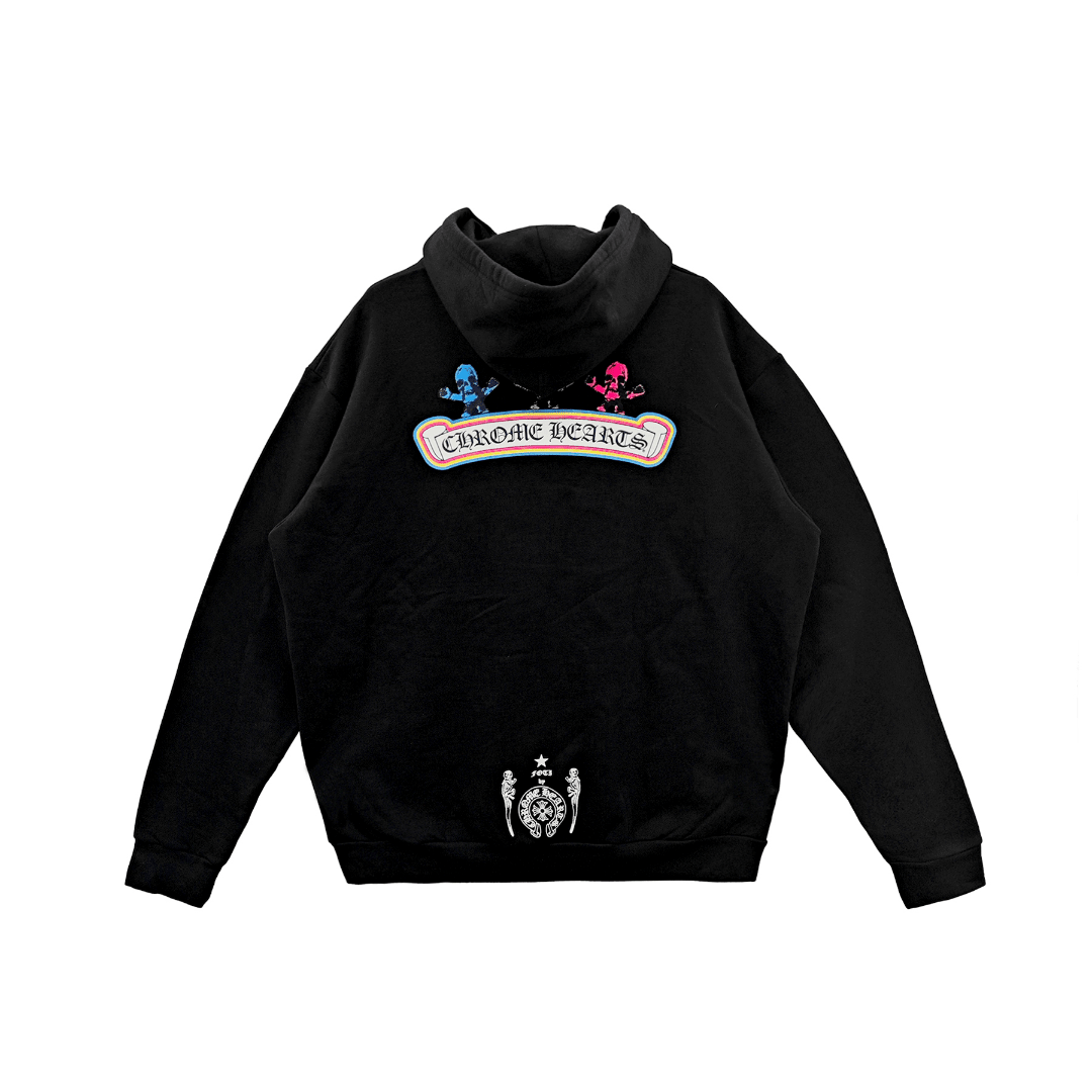 Chrome Hearts 新作ロゴパーカー Chrome Hearts Multi-Color Cemetery Cross Logo Zip Up Hoodie